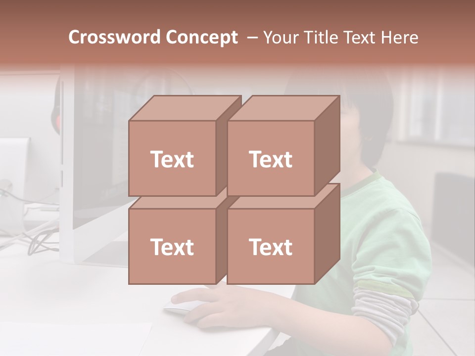 Child White Handsome PowerPoint Template