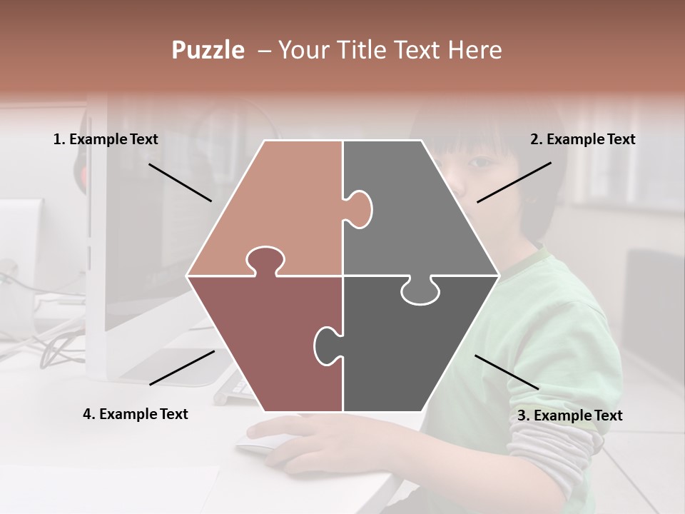 Child White Handsome PowerPoint Template