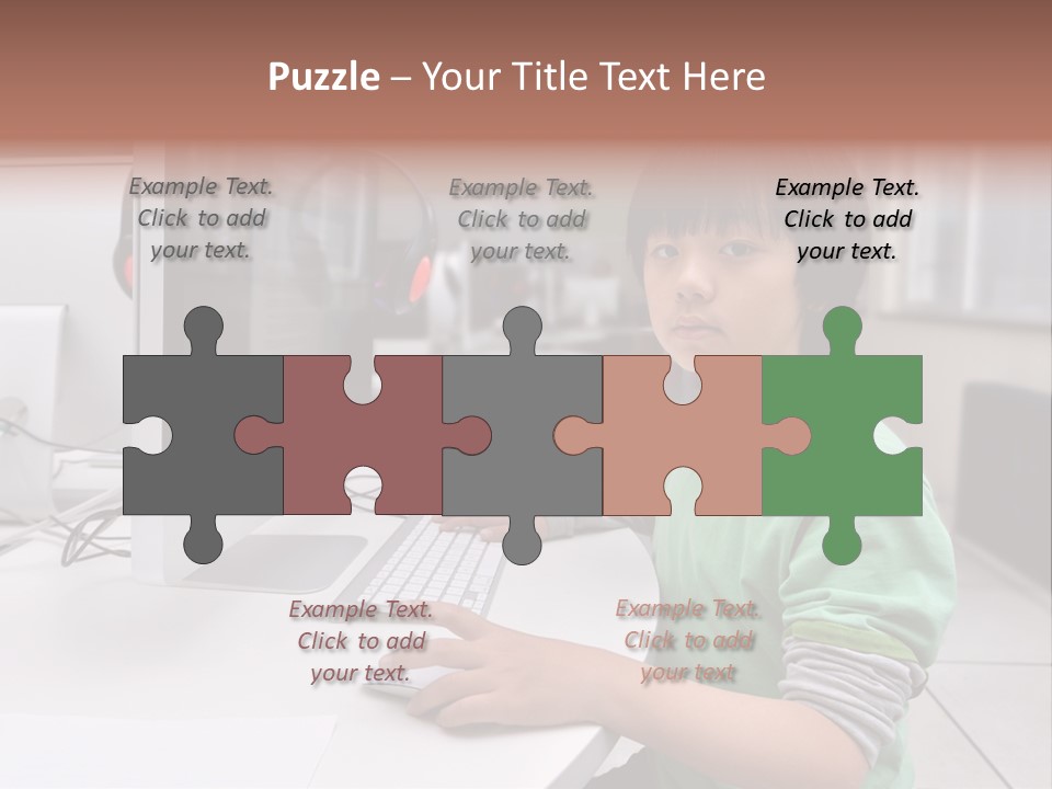 Child White Handsome PowerPoint Template