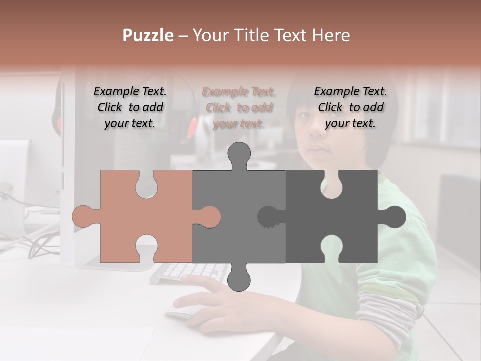 Child White Handsome PowerPoint Template