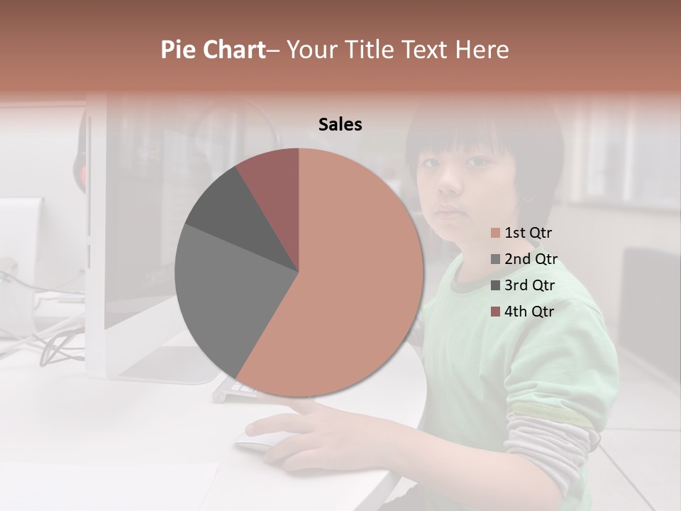 Child White Handsome PowerPoint Template