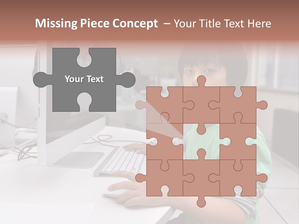 Child White Handsome PowerPoint Template