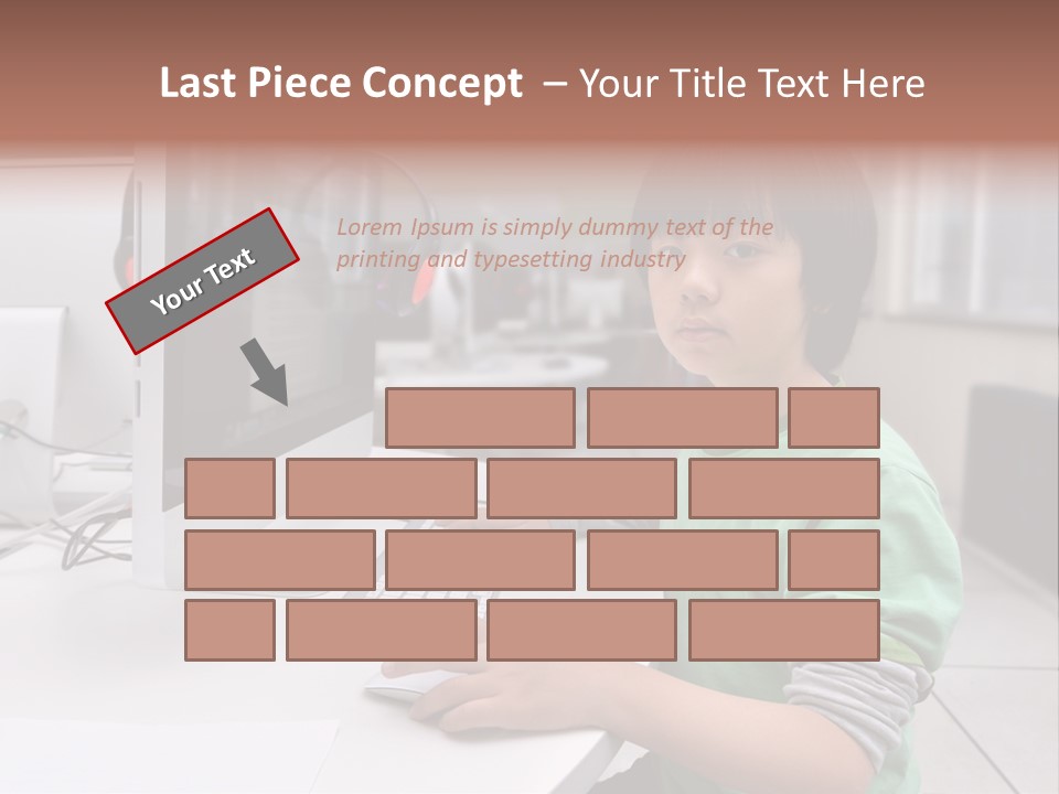 Child White Handsome PowerPoint Template