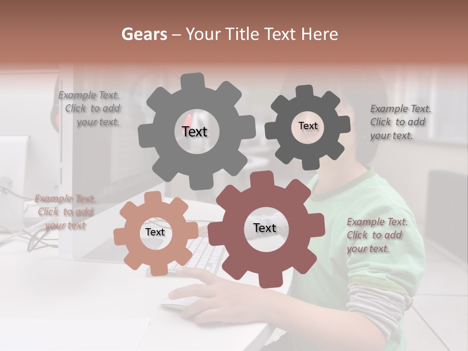 Child White Handsome PowerPoint Template