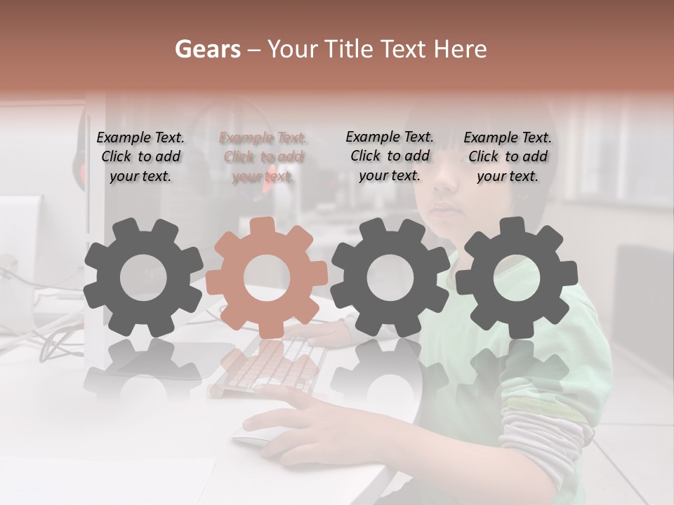 Child White Handsome PowerPoint Template