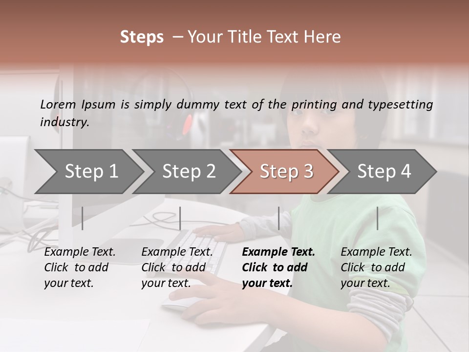 Child White Handsome PowerPoint Template