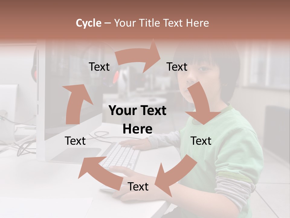 Child White Handsome PowerPoint Template