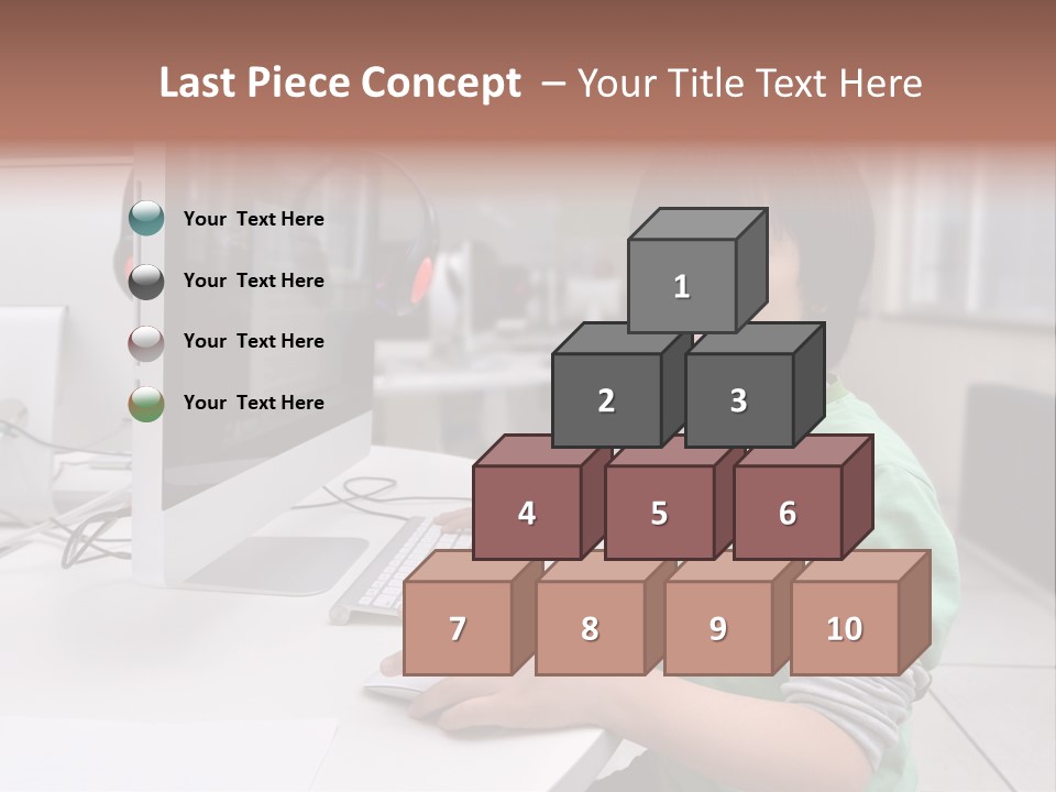 Child White Handsome PowerPoint Template