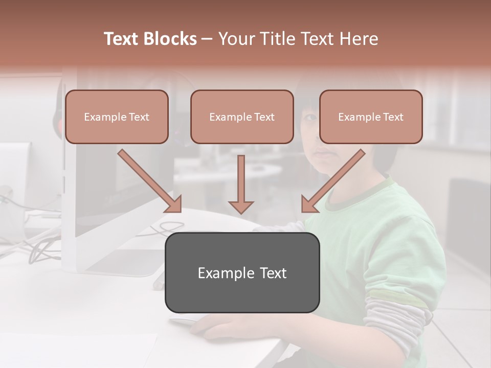 Child White Handsome PowerPoint Template