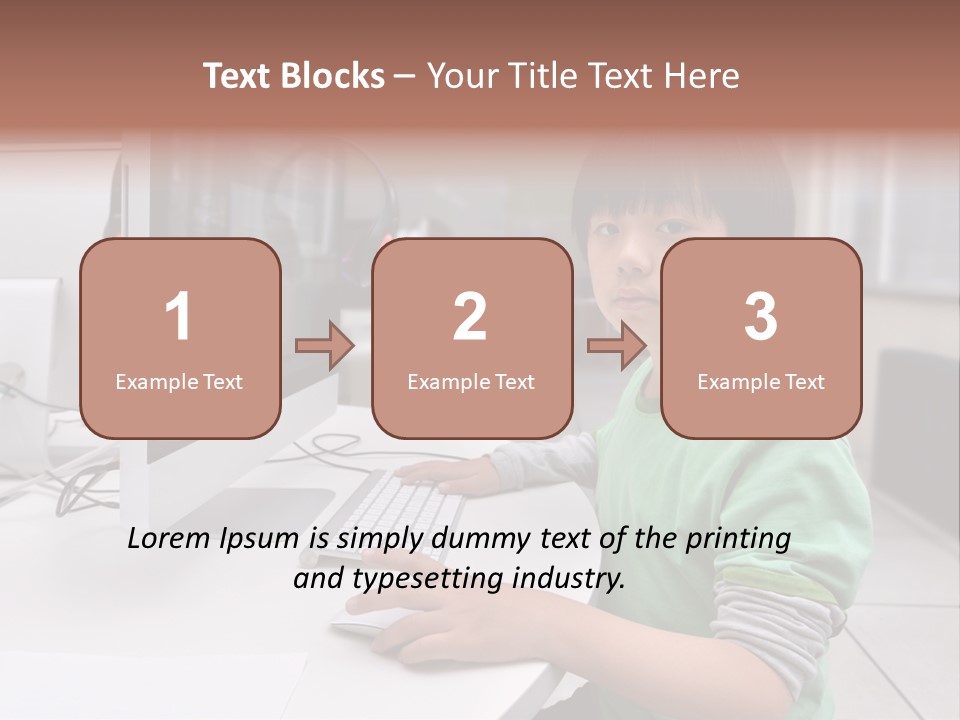 Child White Handsome PowerPoint Template