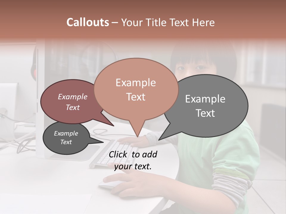 Child White Handsome PowerPoint Template