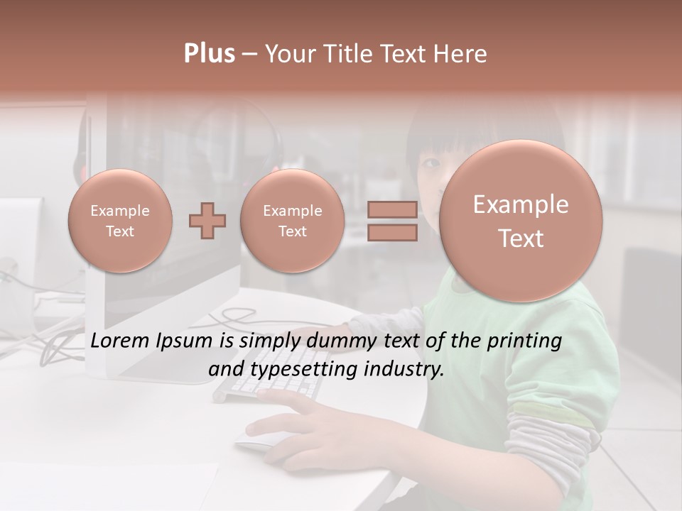 Child White Handsome PowerPoint Template