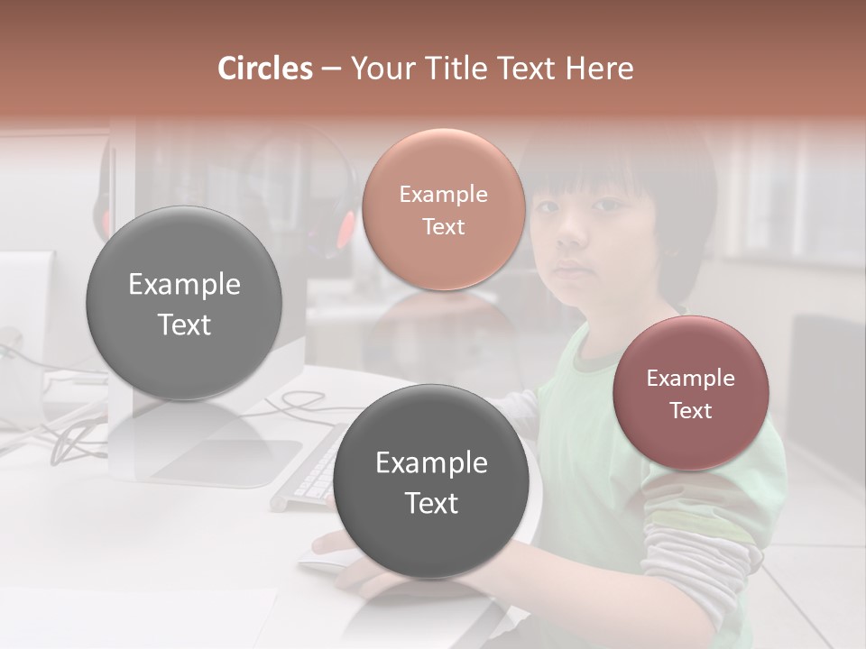 Child White Handsome PowerPoint Template