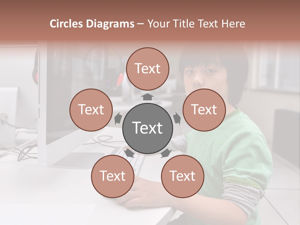 Child White Handsome PowerPoint Template