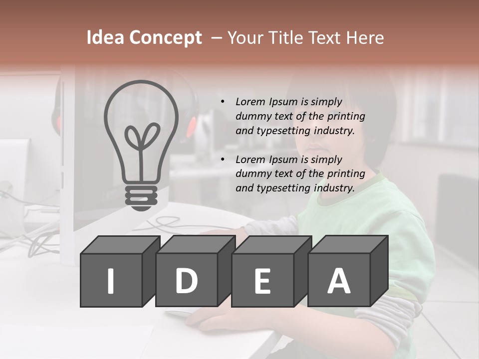 Child White Handsome PowerPoint Template