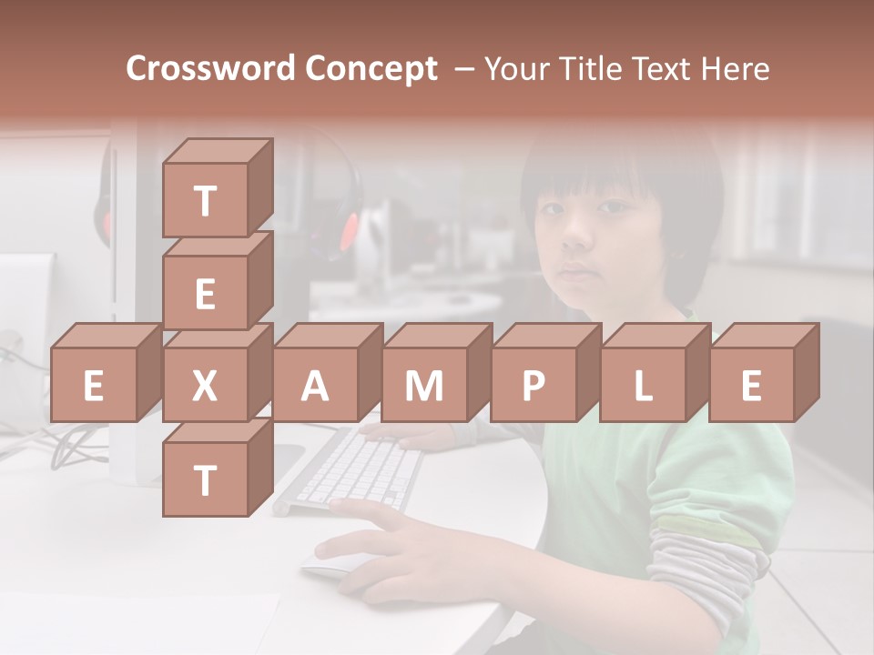 Child White Handsome PowerPoint Template