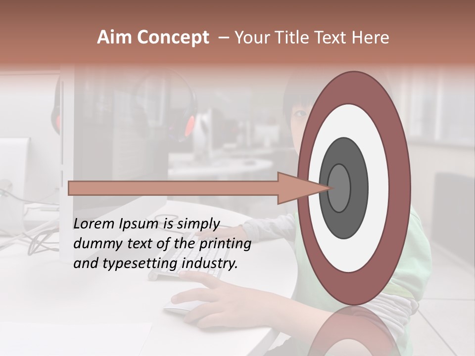 Child White Handsome PowerPoint Template