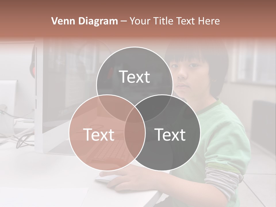 Child White Handsome PowerPoint Template