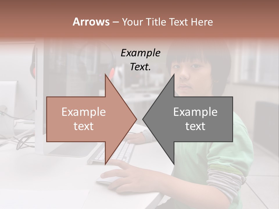 Child White Handsome PowerPoint Template