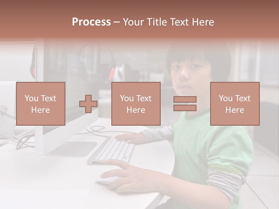 Child White Handsome PowerPoint Template