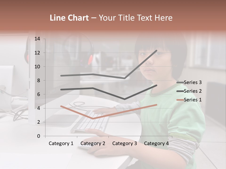 Child White Handsome PowerPoint Template