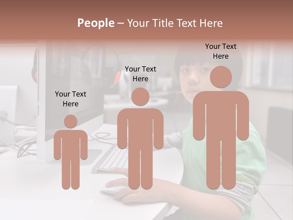 Child White Handsome PowerPoint Template