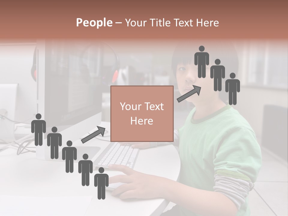 Child White Handsome PowerPoint Template