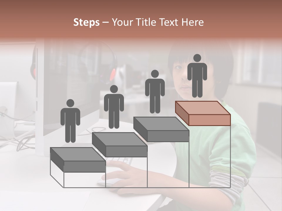 Child White Handsome PowerPoint Template