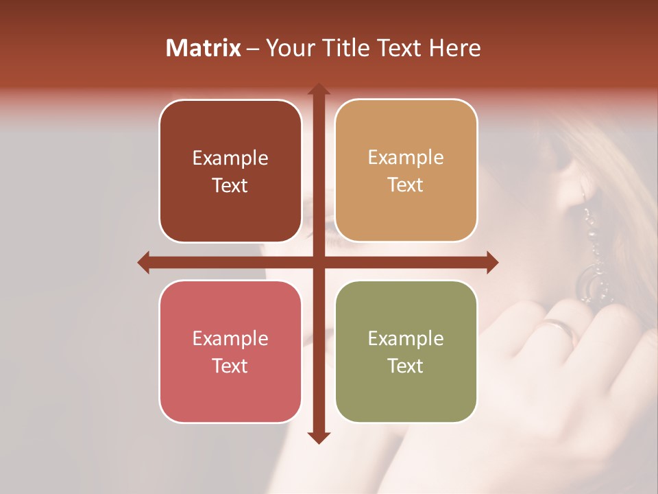 Thoughtful Fingers Woman PowerPoint Template