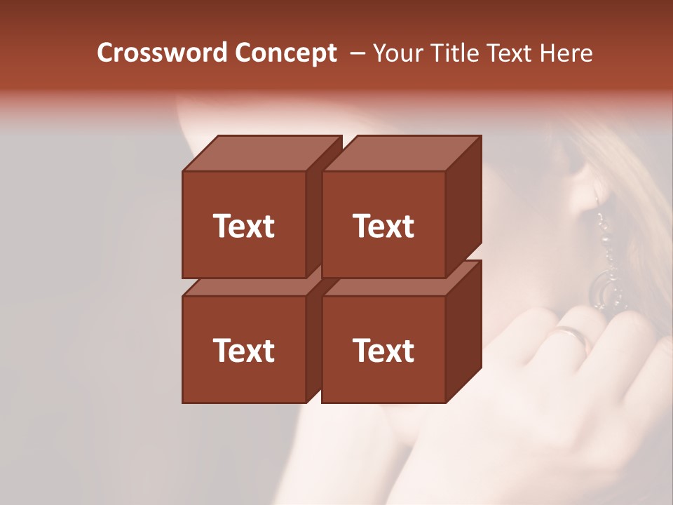 Thoughtful Fingers Woman PowerPoint Template