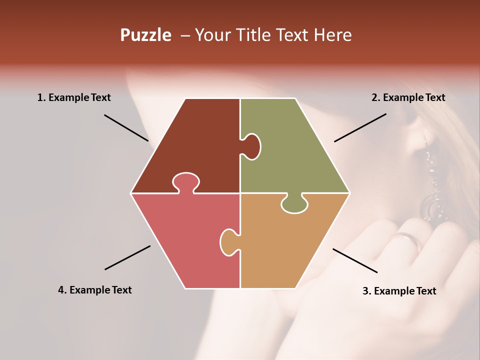 Thoughtful Fingers Woman PowerPoint Template