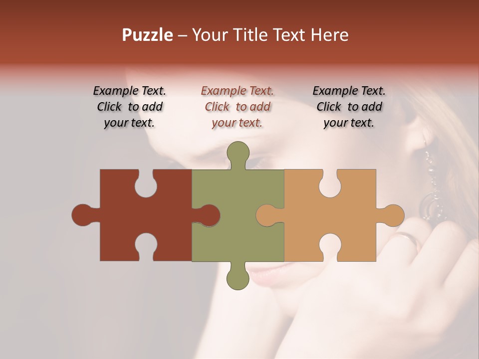 Thoughtful Fingers Woman PowerPoint Template