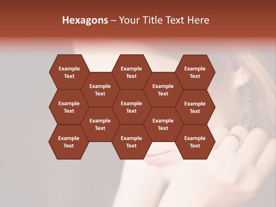 Thoughtful Fingers Woman PowerPoint Template