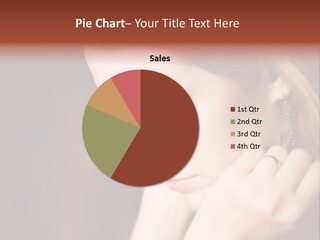 Thoughtful Fingers Woman PowerPoint Template