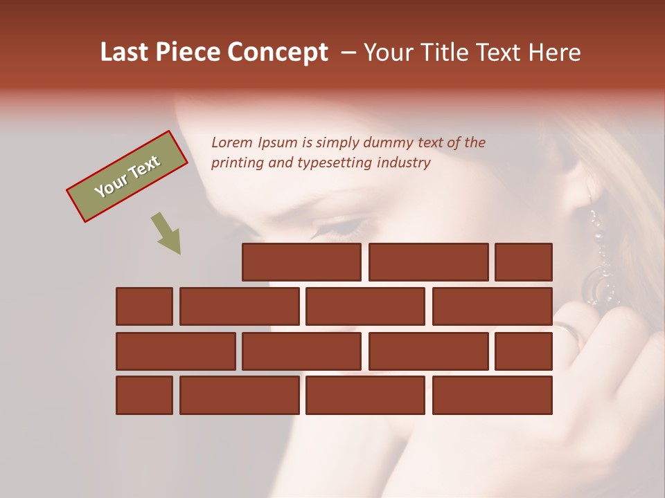 Thoughtful Fingers Woman PowerPoint Template