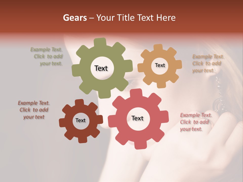 Thoughtful Fingers Woman PowerPoint Template