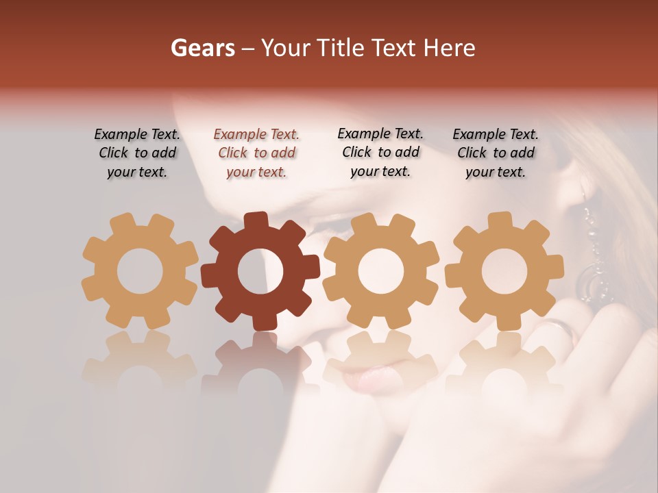 Thoughtful Fingers Woman PowerPoint Template