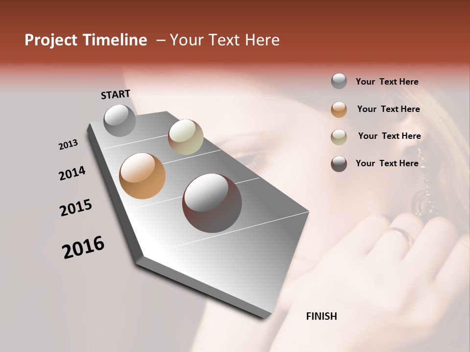 Thoughtful Fingers Woman PowerPoint Template