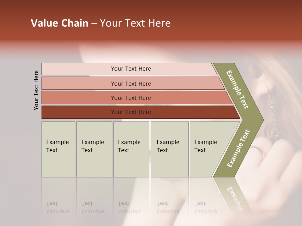 Thoughtful Fingers Woman PowerPoint Template