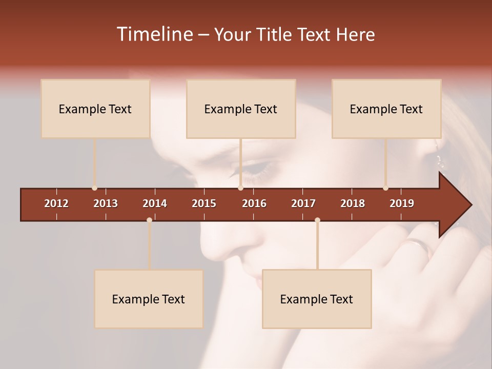 Thoughtful Fingers Woman PowerPoint Template