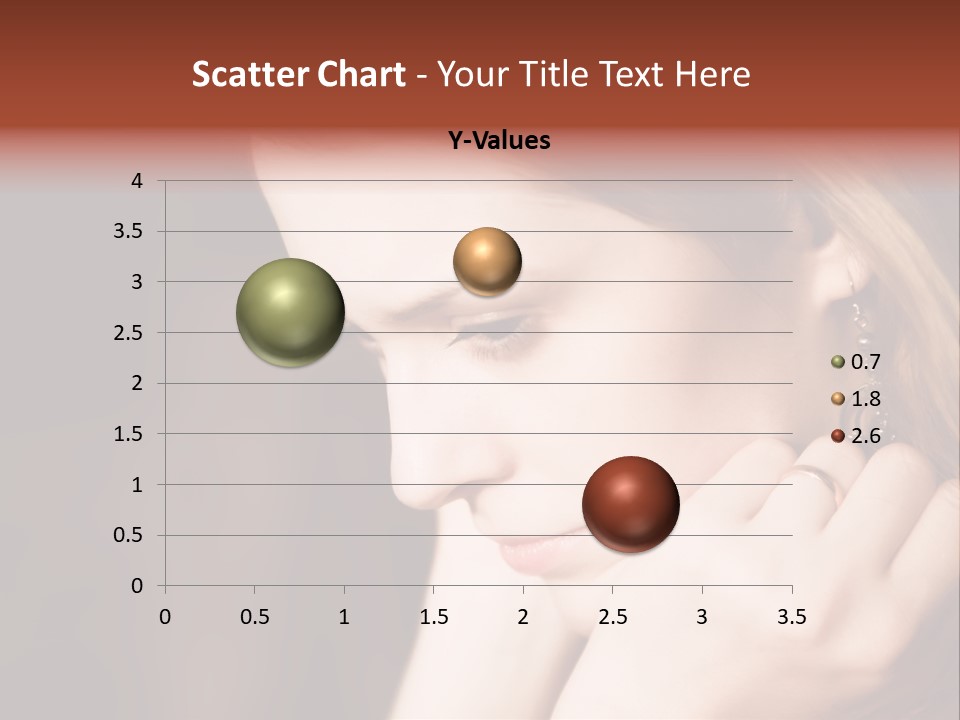 Thoughtful Fingers Woman PowerPoint Template