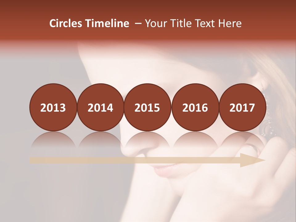 Thoughtful Fingers Woman PowerPoint Template