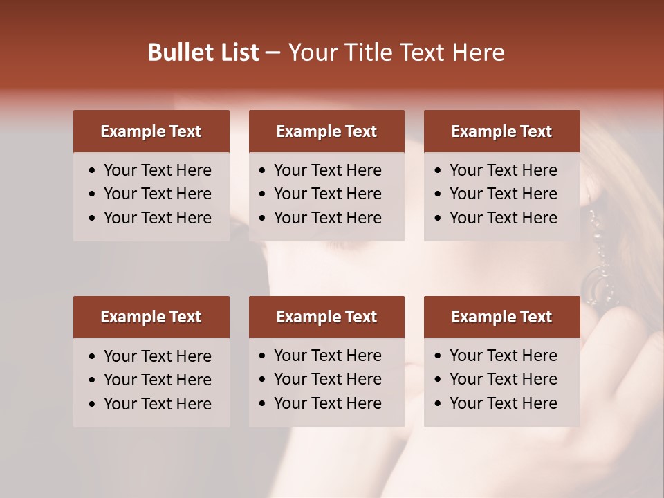 Thoughtful Fingers Woman PowerPoint Template