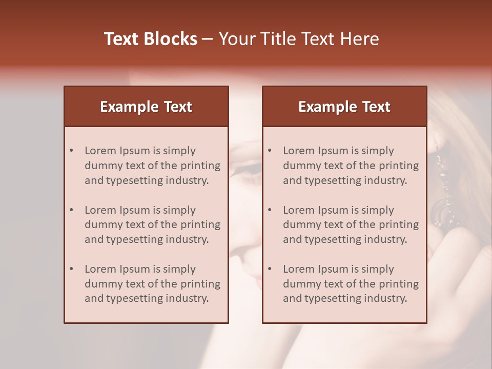 Thoughtful Fingers Woman PowerPoint Template