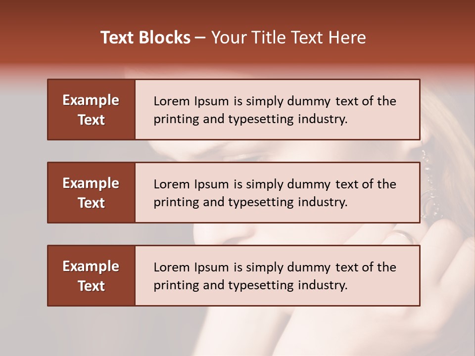 Thoughtful Fingers Woman PowerPoint Template