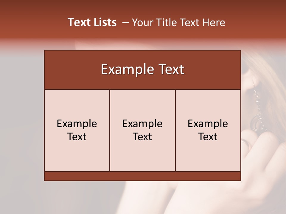 Thoughtful Fingers Woman PowerPoint Template