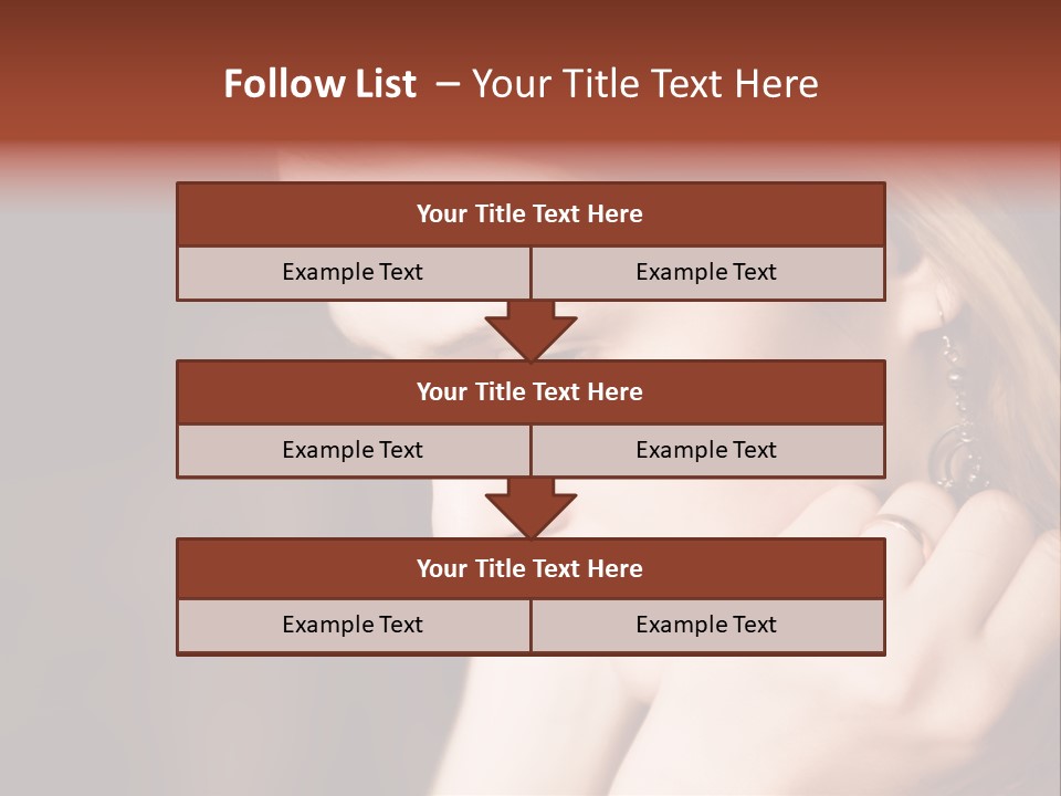 Thoughtful Fingers Woman PowerPoint Template