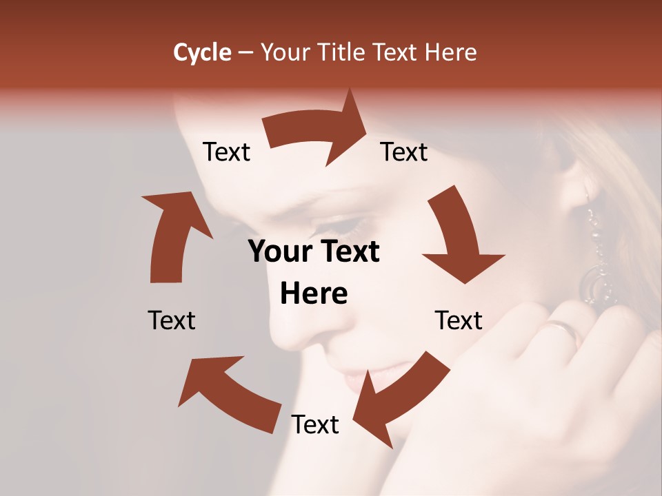 Thoughtful Fingers Woman PowerPoint Template