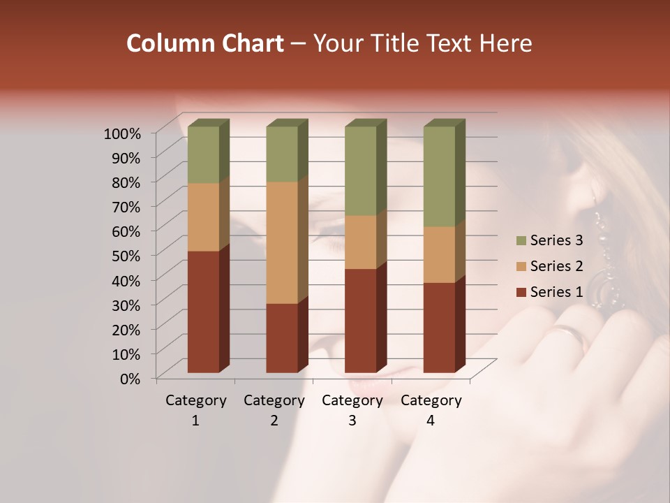 Thoughtful Fingers Woman PowerPoint Template