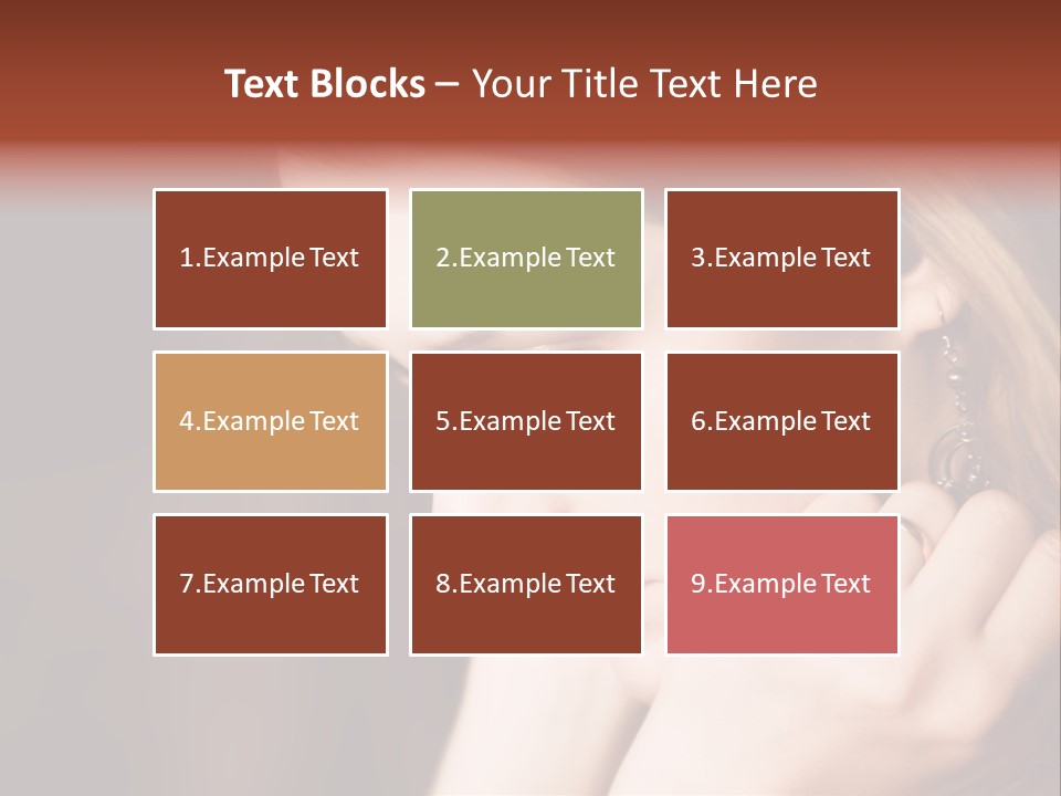 Thoughtful Fingers Woman PowerPoint Template